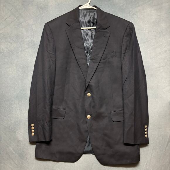 Vintage Hart Schaffner Marx Blazer Wool Cashmere Blend 41R Decorative Buttons - Picture 1 of 16